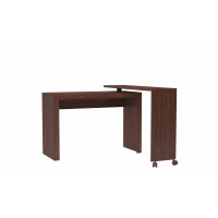 Manhattan Comfort 33AMC164 Calabria Nested Desk  with swivel feature in Nut Brown